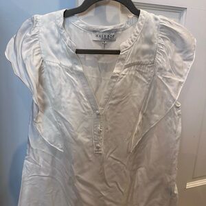 Hale Bob White Ruffle Sleeve Blouse